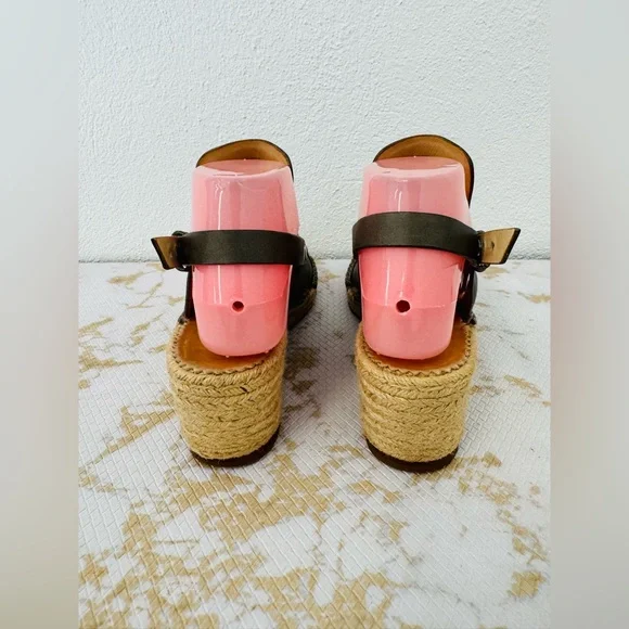 RAG & BONE Sayre II Gray Leather Espadrilles Sandal Studded Slingback - Picture 4 of 7